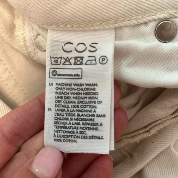 COS Tapered High Rise Jeans in Cream - Picture 3 of 7